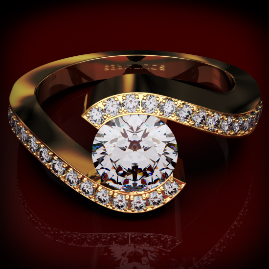 טבעת אירוסין טוויסט זהב צהוב -519